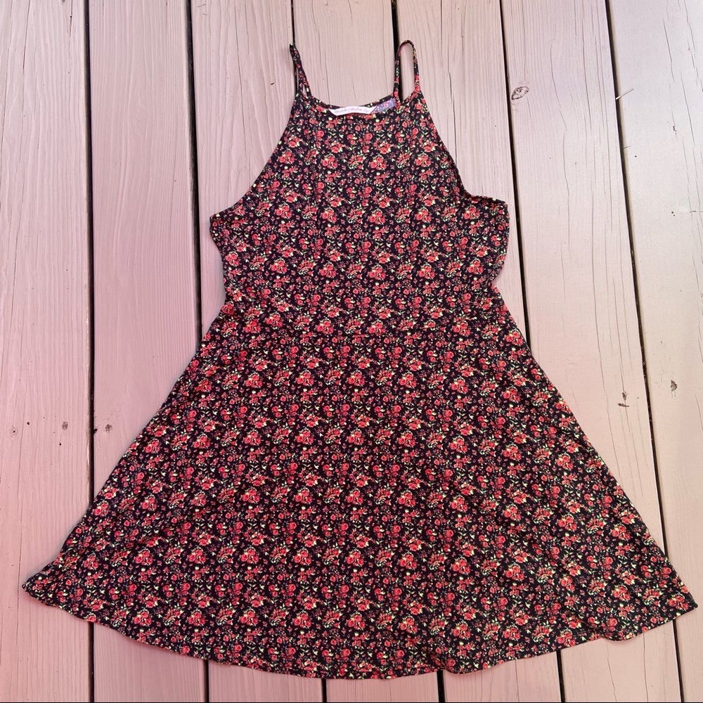 Hollister Rose Print Halter Dress